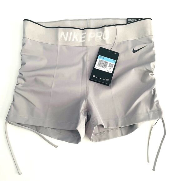 NEW Nike Pro Tight Fit Shorts Medium 2.5" Training Run Gray Dri Fit Clinching - Picture 1 of 14